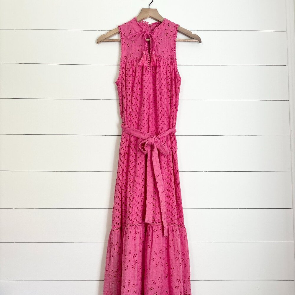 NWT Allison New York Estelle pink eyelet maxi dress